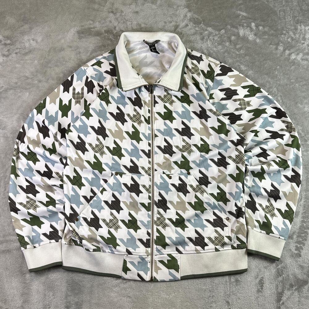 Y2K Empyre Houndstooth Jacket Mens Large Full Zip Up Skate Streetwear